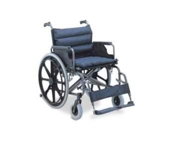 Adult folding wheelchair. Wheelchair - Steel / Nylon / Removable Arm & Footrests - basic model heavy duty