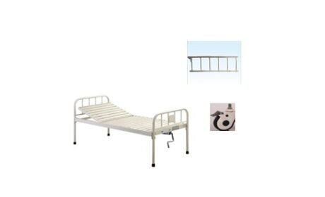 Bed Hospital Manual Universal 1 function Epoxy coated bed on 125 mm Castors Folding sides