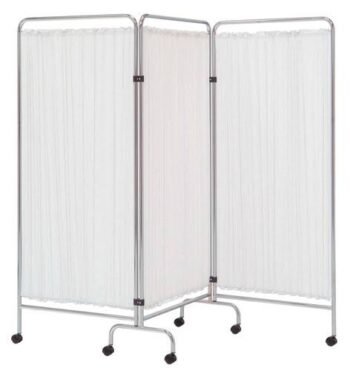 Mobile bed screen 5 fold with curtains
